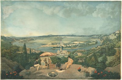 Veduta di Parigi dalla terrazza del Pavillon de Brimborion da Carle Vernet