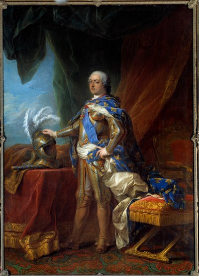 Ritratto a figura intera di Luigi XV, re di Francia da Carle van (studio of) Loo