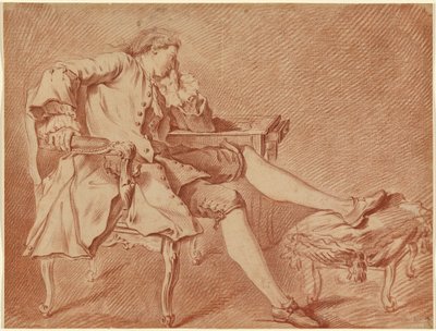 Gentiluomo che si rilassa su una sedia da Carle van Loo