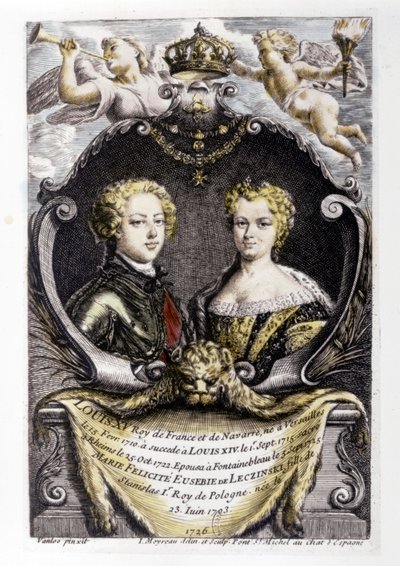 Luigi XV e Maria Leszczyńska: Luigi XV (15 anni) e Maria Leszczyńska (22 anni) da Carle van Loo
