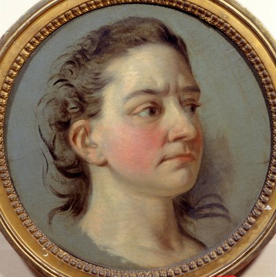 Ritratto di Mademoiselle Clairon Josephe Leris de La Ttude detta Mademoiselle Clairon (1723-1803) interprete di Voltaire. Dipinto di Carle Van Loo (1705-1765) da Carle van Loo
