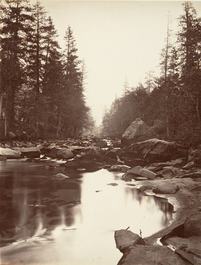 Fiume Merced, Yosemite, ca. 1872, stampato ca. 1876 da Carleton E. Watkins.