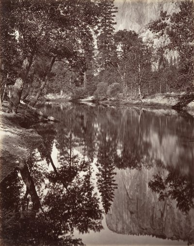 Vista speculare di El Capitan, Yosemite da Carleton E. Watkins.