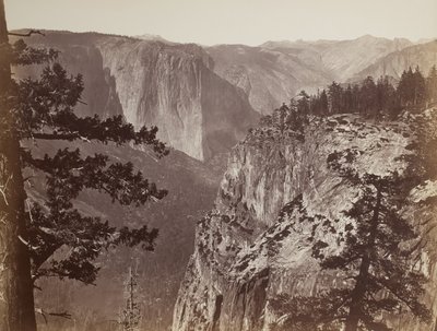 Prima vista della Valle di Yosemite dal sentiero Mariposa da Carleton E. Watkins