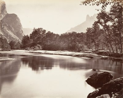 Guardando verso la valle di Yosemite, ca. 1872, stampato ca. 1876 da Carleton Emmons Watkins