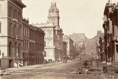 Lato sud di California Street, 1864, stampato ca. 1876 da Carleton Emmons Watkins