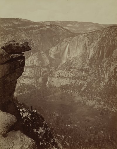 Cascate di Yosemite da Glacier Point, 1865-66, stampato ca. 1875 da Carleton Emmons Watkins