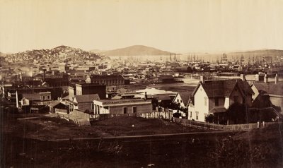 [Fronte della città dalla collina di Rincon nel 1860]. da Carleton Watkins