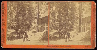 Gruppo a Glacier Point, Yosemite da Carleton Watkins