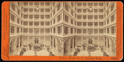 Palace Hotel, S.F., vista interna da Carleton Watkins