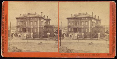 Residenza del governatore Stanford, Cal. St. Hill, S.F da Carleton Watkins