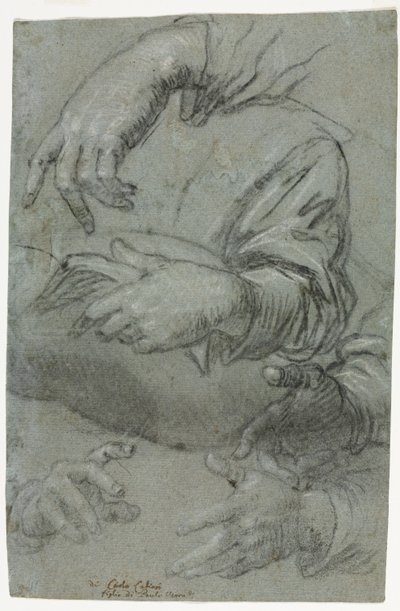 Studi di mani (recto) da Carletto Caliari