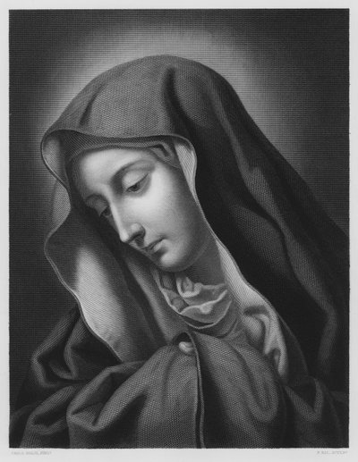 La Madonna, dal quadro nella Collezione Reale (incisione) da Carlo (after) Dolci