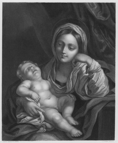 La Vergine e il Bambino, dal quadro nella collezione reale da Carlo (after) Maratta or Maratti