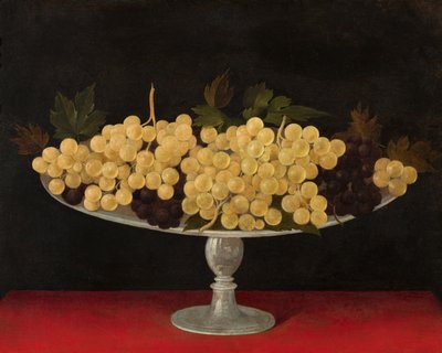 Piatto metallico con uva, verso (olio su lastra metallica) da Carlo Antonio Procaccini