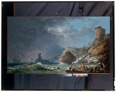 Tempesta su una costa rocciosa da Carlo Bonaria or Bonavia