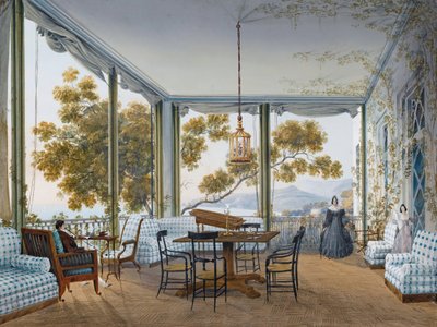 Interno del Palazzo Naryshkin di Miskhor, 1841-1842 da Carlo Bossoli