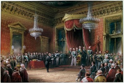 Risorgimento - Carlo Farini presenta a Vittorio Emanuele II il patto di annessione dell