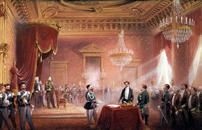 Risorgimento - Vittorio Emanuele II firmò il Trattato di annessione della Toscana presentato da Bettino Ricasoli il 22 marzo da Carlo Bossoli