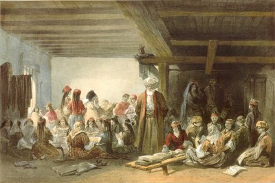 Scuola tartara per bambini in Crimea da Carlo Bossoli