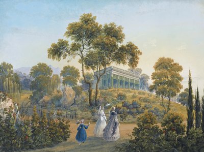 Veduta di Miskhor, ca. 1842 da Carlo Bossoli