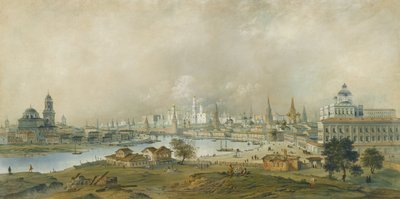 Veduta del Cremlino di Mosca dal ponte Ustinsky da Carlo Bossoli