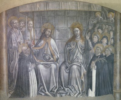 Cristo che dona il mondo a San Domenico in presenza della Vergine Maria, affresco di Carlo Braccesco da Carlo Braccesco