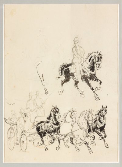Studio preparatorio per carrozza e cavalli da Carlo Casaltoli