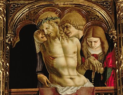 Compianto sul Cristo morto, dettaglio del polittico di Sant