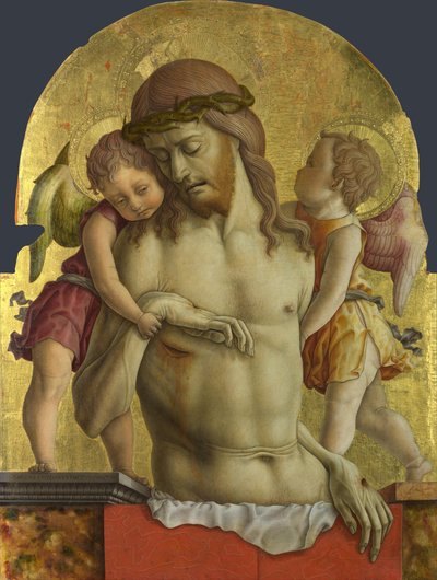 Il Cristo Morto sostenuto da Due Angeli da Carlo Crivelli