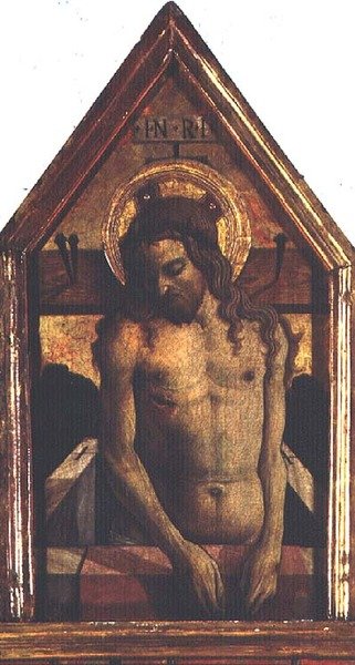 Il Cristo risorto, dettaglio dal polittico di San Silvestro da Carlo Crivelli