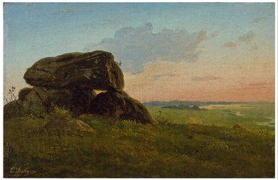 Paesaggio serale con dolmen. Studio. da Carlo Dalgas