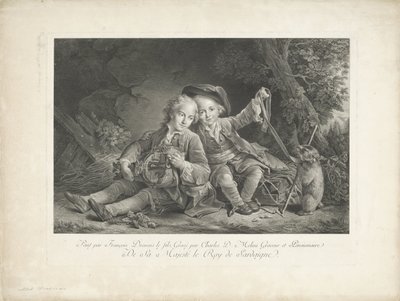 Due ragazzi con marmotta da Carlo Domenico Melini