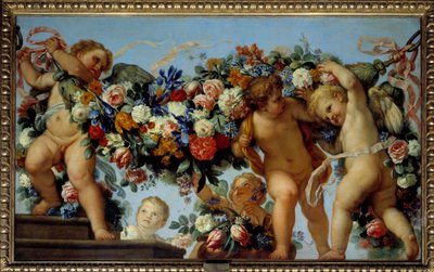 Amore e ghirlande di fiori da Carlo Maratta or Maratti