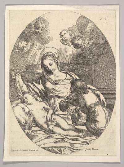 Vergine e Bambino con Santa Maria Maddalena da Carlo Maratta or Maratti