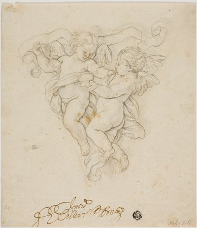 Decorazione della lunetta con due putti da Carlo Maratti