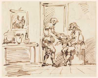 Disegno, Una scena di genere, 1725-50 da Carlo Marchionni