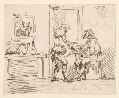 Disegno, Una scena di genere, 1725-50 da Carlo Marchionni