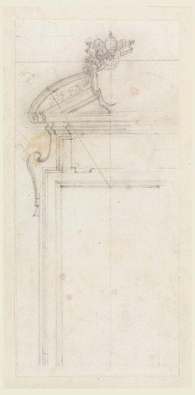 Disegno, progetto di una cassa per porta, 1725-50 da Carlo Marchionni