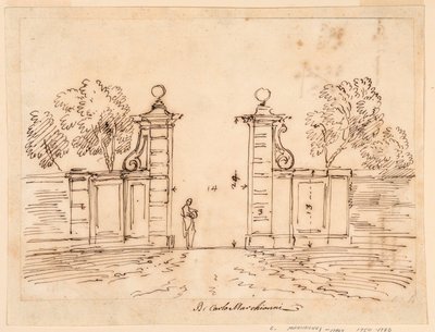 Disegno, progetto per la porta di una villa, 1750-55 da Carlo Marchionni