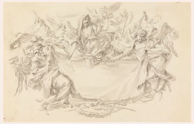 Disegno, progetto per un panno come luogo di iscrizione, 1750-86 da Carlo Marchionni