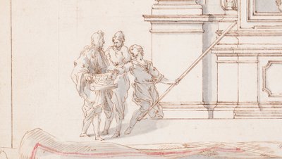 Disegno, Progetto per un altare: Alzato, con pianta trompe l