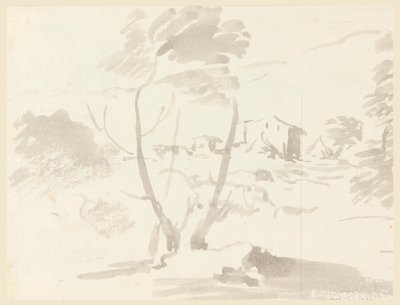 Disegno, Schizzo di alberi in un paesaggio, 1760-1780 da Carlo Marchionni