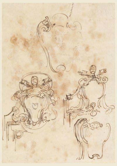 Disegno, schizzi per cornici e scuretti, 1758-69 da Carlo Marchionni