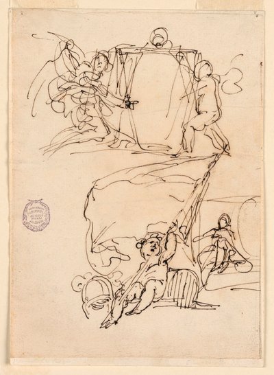 Disegno, Tre schizzi, prima del 1775 da Carlo Marchionni