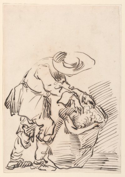 Disegno, Contadino lavoratore, 1728-78 da Carlo Marchionni