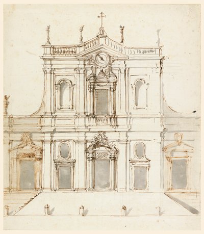 Facciata con le armi degli Albani da Carlo Marchionni