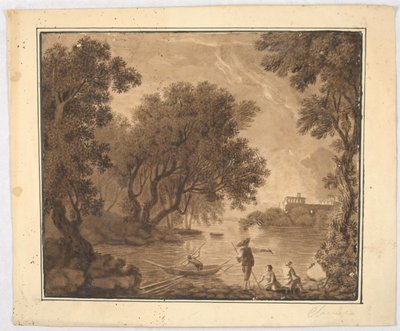 Pescatori nel paesaggio da Carlo Marchionni