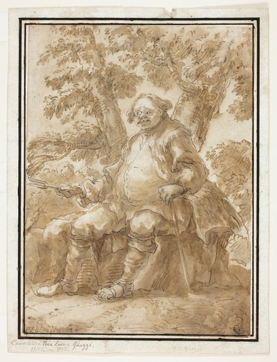 Uomo seduto davanti agli alberi da Carlo Marchionni
