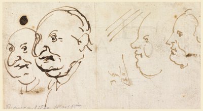 Schizzi di Quattro Teste in Caricatura da Carlo Marchionni
